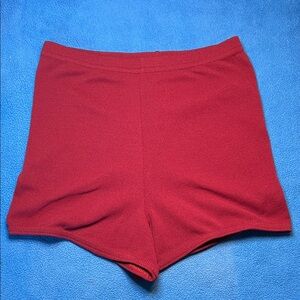 Women's Athletic High-Waist Red Shorts